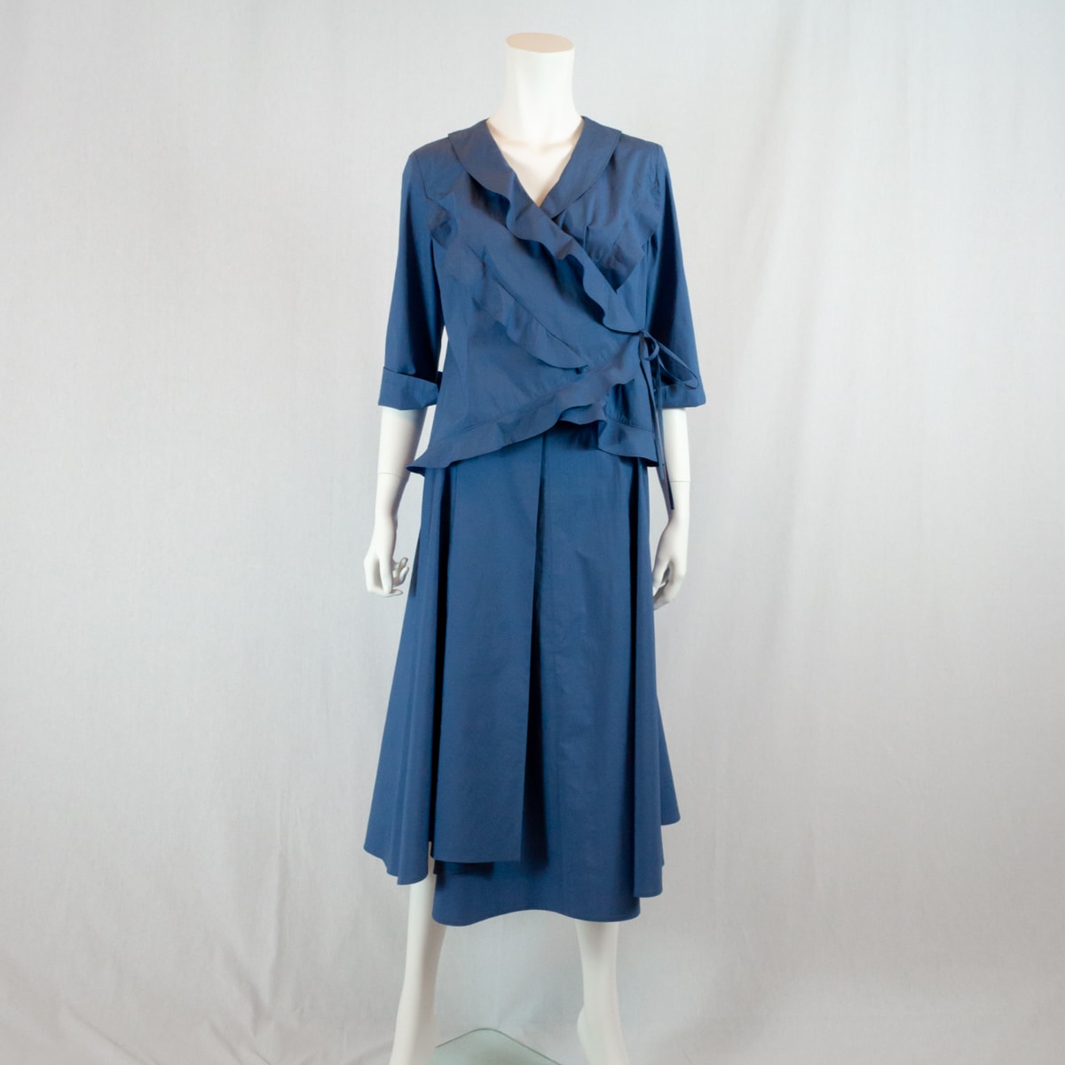 七分袖のカシュクールブラウス