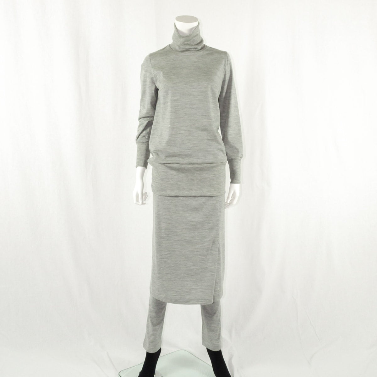 リブ編み オフタートルカットソー