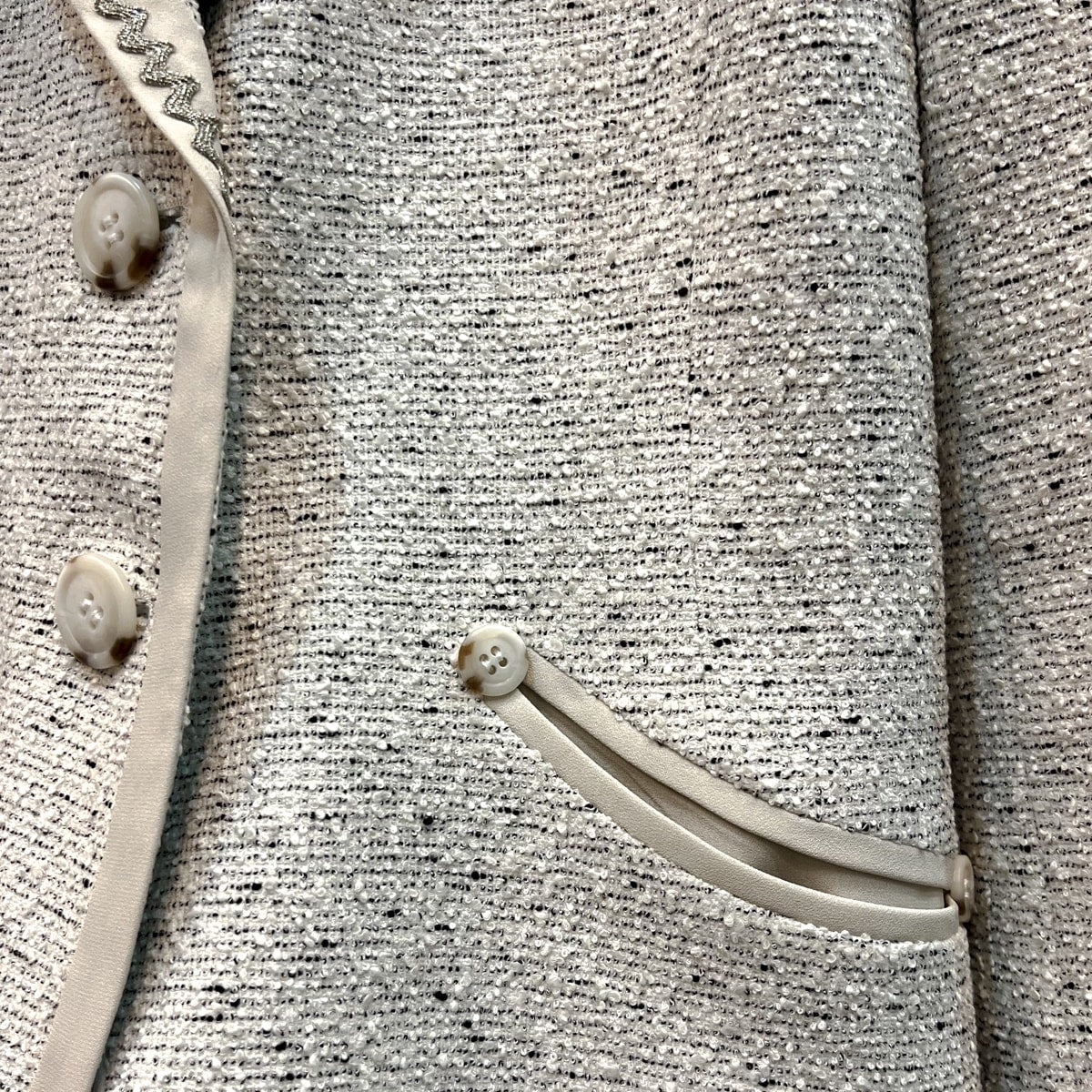 ツイード風ジャージショートジャケット